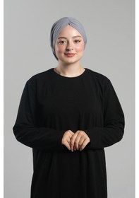 Resim Hürrem Bone Gri Pratik Hazır Geçmeli Tesettür Bone Sandy Büzgülü Salaş 2119 15 Gri 