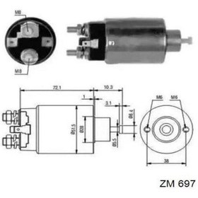 Resim 12v Marş Otomatiği Mıtsubıshı Tipi Gövde 50 Mm 2 Delik-sağ Fişli 
