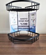 Resim Aüminyum İki Gözlü Banyo Köşelik Şampuanlaık Ömür Boyu Paslanmaz Siyah-oscr Çok Renkli 
