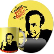 Resim Pixxa Better Call Saul Kupa Ve Bilek Destekli Oval Mouse Pad 