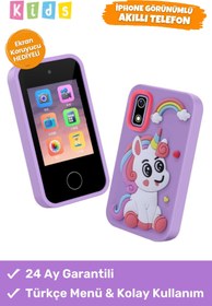 Resim Noriyen Çocuklar İçin Akıllı Cep Telefonu - Sim Kartsız - İnternetsiz Çift Kameralı Müzik Kamera Telefon 