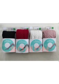 Resim Penti Kız Çocuk Triko Karına Külotlu Çorap Pretty Kilotlu Çorap 4'lü Siyah-kırmızı-vanılya-a.pembe 