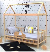 Resim Markaawm Markaawm Ahşap Montessori Yatak Motorlu Çocuk Karyola Akçaağaç 