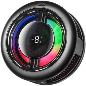Resim Hadron CX19 Manyetik 15W Kablosuz Şarjlı RGB Isı Göstergeli Telefon Soğutucu Fan Siyah 