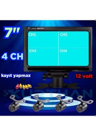 Resim Kayıtsız 7 İnç Monitör Ve 4 Adet Kamera Seti 12 Volt 