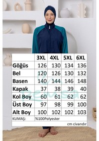 Resim Rozamay Büyük Beden Tam Kapalı Tesettür Mayo 3802 Koyu Lacivert 