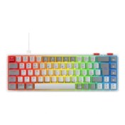 Resim Rampage Yoru Mini RGB Red Switch Mekanik Beyaz/Gri Type-C Kablolu Gaming Klavye 