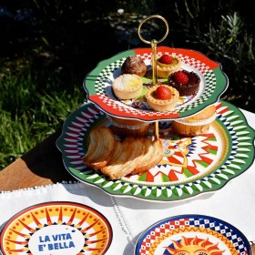 Resim Baci Milano Dolce Vita Çok Renkli Kek Standı 31 cm 