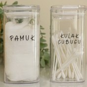 Resim GÖKÇEHOMEE Pamuk Ve Kulak Çubuğu 2'li Şeffaf Banyo Organizeri 