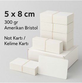 Resim OzmeralBaskı Boş Kartvizit Boy - 50 Adet - 8x5 cm Kalın Not Kağıdı - Yazı ve Tasarım İçin Uygun 