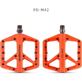 Resim motosergen Promend Renkli Platform Pedal MTB Freeride Kaymaz Rulmanlı Plastik Pedal Ultra Hafif Turuncu Renk 