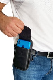 Resim Lederax Hakiki Deri Telefon Bölmeli Bel Ve Göğüs Çantası 