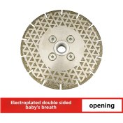 Resim Hombey M14 Flanlı Elektroplated Elmas İki Yönlü Yıldızlı Taş Kesim Aracı Mermer, Çini, Granit Kesim Ve Şekillendirme Φ115, U Dişli 