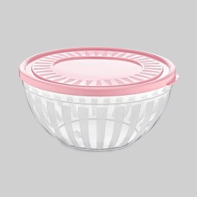 Resim Poly Şeffaf Kapaklı Yuvarlak Kase 6 Lt 