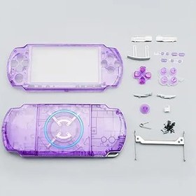 Resim Hzxkqmil Sony PSP 3000 PSP3000 konsol için yedek gövde tam kabuk kiti, ön kılıf arka kapak Faceplate tuşlu vida seti (şeffaf mor) 