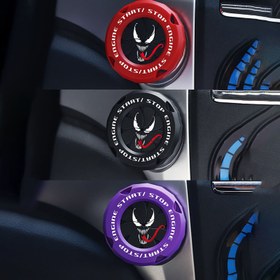 Resim 1 Adet/3 Adet Marvel Venom Araç Kontak Kapağı - Döner Yuvarlak Tasarım, Korkunç Venom Deseni, Start/Durdur Butonu İçin Uygun, Dayanıklı Plastik Süper Kahraman Temalı İç Mekan Yükseltme, Cesur Grafik Tasarımı | Sağlam Plastik Kapak 