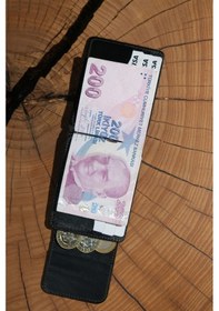 Resim Lenax Leather Milano Hakiki Deri Cüzdan Kartlık Nakit Para Klipsli Bozuk Para Cepli Erkek Cüzdan Siyah 