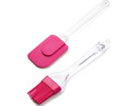 Resim Pazarika Plastik Saplı Silikon Büyük Boy Fırça Pavia Spatula 2 Li Fuşya 