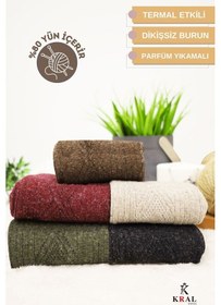 Resim Kral Socks Kışlık Yün Lambswool Kadın Çorap 5'li Paket Çok Renkli 
