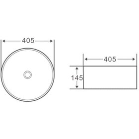 Resim E-2112 Tezgah Üstü Porselen Lavabo 