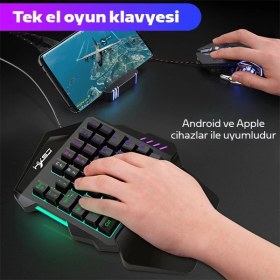Resim FRY Hxsj V100+ A869 Gaming 7200 Dpı 7 Rgb Işıklı Oyuncu Klavye+Oyuncu MOUSE-(5775) 
