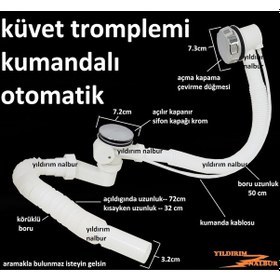 Resim Küvet Tromplemi Kumandalı Otomatik Küvet Jakuzi Sifonu Ekomonik M 