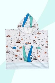 Resim Bebek Çocuk Panço 4-6 Yaş Plaj Havlusu Marine 