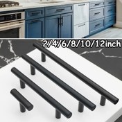 Resim 10 Takım Paslanmaz Çelik T-Bar Kulplar, Kare Metal Mutfak Dolap Kolları, Parlatılmış ve Boyalı Bitirme, Modern Mobilya Donanımı Ev Yenileme için 