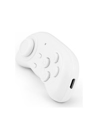 Resim Vkemall Beyaz Mini Bluetooth Oyun Kolu: Çift Modlu Oyun/tuş , Uzaktan Şerit, Multimedya Kontrolcüsü - Android/ios/pc Uyumlu 