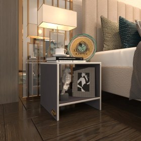 Resim Kenzlife komodin vincenzo gri komidin 39*39*39 orta zigon sehpa minik boy (mng) 