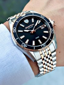 Resim Quantum Takvimli Gümüş-Bakır Renk Safir Cam Çelik Kordon Çelik Kasa Erkek Kol Saati 1215.550MR 