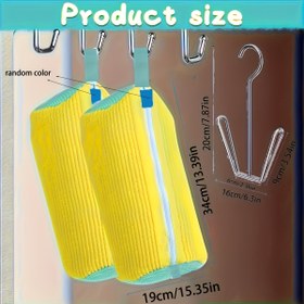 Resim 1/2 Adet Sarı Dayanıklı Ayakkabı Çamaşır Torbası - Makine ve Kurutucu İçin, Sneaker, Terlik Koruma Kılıfı, Çoğu Ayakkabıyla Uyumlu, Nefes Alabilen Kumaş, Sneaker Bakım Aksesuarı, Su Akış Tasarımı, Sneaker Severler İçin 