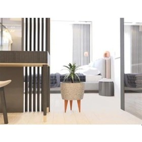 Resim Nuano Consept Alin Serisi Yuvarlak Saksı Koyu Gri 25x45 