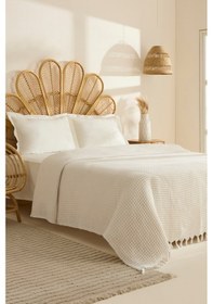 Resim Karaca Home Mady %100 Cotton Waffle Çift Kişilik Tek Pike Beyaz Beyaz 