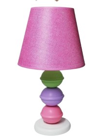 Resim Genel Markalar Pembe Ahşap Kız Çocuk Odası Abajuru,pembe Ahşap Yatak Odası Abajuru Lila Yeşil Ahşap Top Abajur 