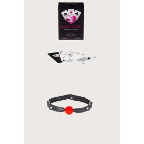 Resim Dodes Dodes Sexy Görselli Oyun Kartı Kama Sutra Siyah Kırmızı Ağız Topu Set 