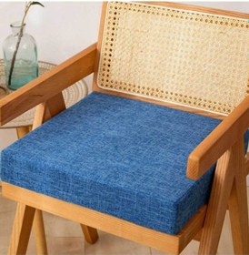 Resim Koltuk Konfor Pedi Sandalye Minderi 45x45x8 Mavi 