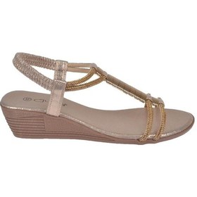 Resim Guja Dolgu Taban Taşlı Kadın Sandalet Gj-1451 Altın-altın Altın 