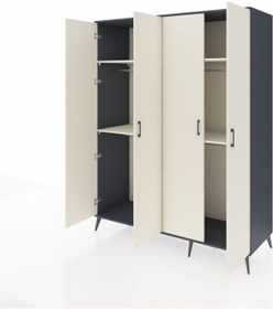 Resim Kronos Gardrop 4 Raflı 4 Kapaklı 4 Askılı 176x59x221 Antrasit-aytaşı Aytaşı 