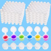 Resim 48/144/240 adet Hava Boya Kutuları, Kapaklı Mini Boya Kapları, 6 Bağlı Hava Boya Kutuları, 2ml 0.07oz Hava Boya Kutuları, Okul Sanat ve El Sanat Projeleri için Uygun 