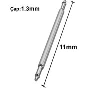 Resim Koodmax 10 Adet Paslanmaz Çelik Yaylı Kol Saati Kordon Pimi Susta - 1.3mm 11mm 