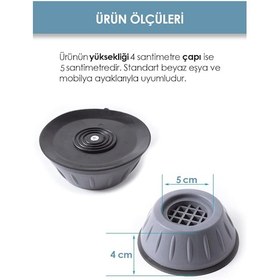 Resim 4lü Beyaz Eşya Masa Mobilya Koltuk Ayağı Gürültü Önleyici Yükseltici Gri Diğer 