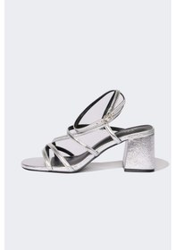 Resim DeFacto Kadın Yüksek Taban Suni Deri Topuklu Sandalet E2512AX25SMSR4 Gri 