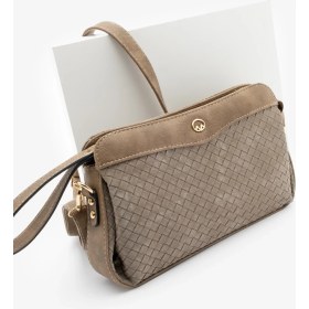 Resim Marjin Kadın Fermuarlı Iç Cepli Clutch Çapraz Askılı El ve Omuz Çantası Faris Vizon 