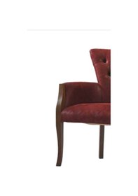 Resim Bengimobilya Sandalye Zus186 Kapitone Model Ahşap Retro Iskelet Kırmızı Nubuk 