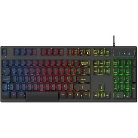 Resim Rutter GK100 RGB LEDIşıklı Kablolu Oyuncu Q Klavye 