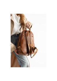 Resim Baginn Vegan Deri Kadın Sırt Çantası 35 25 Cm Yağmur İtici Kumaş Mega Bag Günlük Kullanıma Uygun Taba 