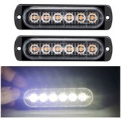 Resim Xindoker 12-24v Araçlar İçin 6led Ultra İnce Yan Sinyal Flşör Lambası, Beyaz Işık, 16 Flaş Modu, Ip65 Su Geçirmez, 2 Adet 