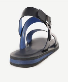 Resim Yargıcı Renkli Astarlı Deri Sandalet Siyah 