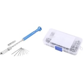 Resim Guangdong Spirit 1 Takım Spiral El Matkabı 10 Adet Bükümlü Matkap Uçları Seti & 160 Adet M2 M2.5 M3 M4 M5 304 Paslanmaz Çelik Tava Başlı Vidalar Somunlar 